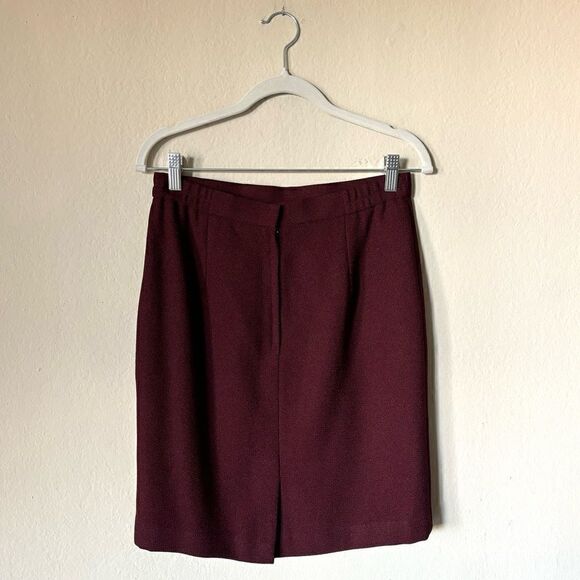 Vintage Welldress Wine Burgundy Suit Blazer and Skirt  Size M - Picture 10 of 11
